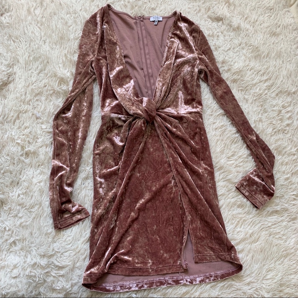 Tobi Mauve Velvet Dress